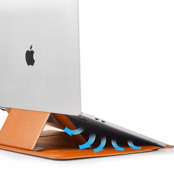 Чохол для ноутбука 14.2" з шутчної шкіри WIWU SKIN PRO Portable Stand Sleeve Коричневий - Зображення 3
