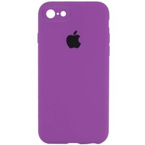 Чохол для iPhone 7 / 8 / SE (2020) Фіолетовий Silicone Case Square Full Camera Protective