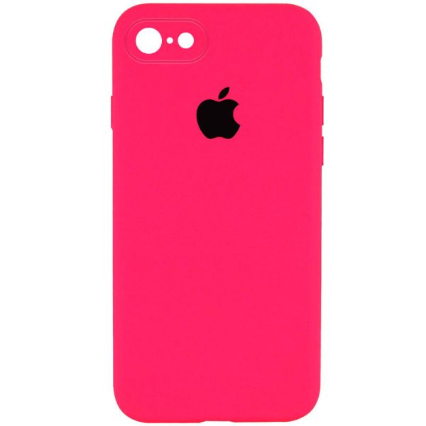 Чохол для iPhone 7 / 8 / SE (2020) Рожевий Silicone Case Square Full Camera Protective