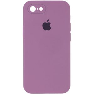Чохол для iPhone 7 / 8 / SE (2020) Ліловий Silicone Case Square Full Camera Protective