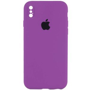 Чохол для iPhone XS Max Фіолетовий Silicone Case Square Full Camera Protective