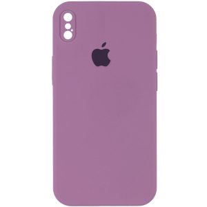 Чохол для iPhone XS Max Ліловий Silicone Case Square Full Camera Protective