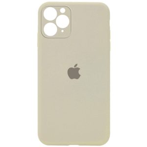 Чохол для iPhone 11 Pro Бежевий Silicone Case Square Full Camera Protective