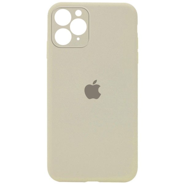 Чохол для iPhone 11 Pro Бежевий Silicone Case Square Full Camera Protective
