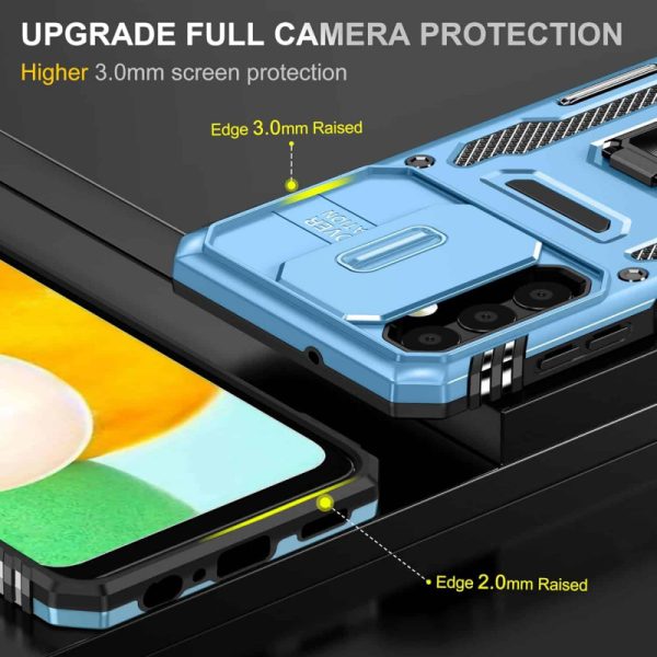 Ударостійкий чохол для Samsung Galaxy A13 4G / A04s Блакитний Camshield Army Ring - Зображення 5