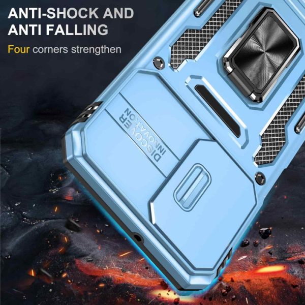 Ударостійкий чохол для Samsung Galaxy A13 4G / A04s Блакитний Camshield Army Ring - Зображення 6