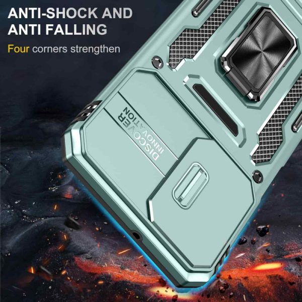 Ударостійкий чохол для Samsung Galaxy A13 4G / A04s Зелений Camshield Army Ring - Зображення 7