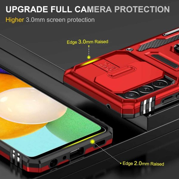 Ударостійкий чохол для Samsung Galaxy A13 4G / A04s Червоний Camshield Army Ring - Зображення 2