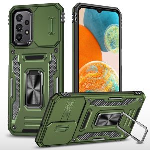 Ударостійкий чохол для Samsung Galaxy A13 4G / A04s Оливковий Camshield Army Ring