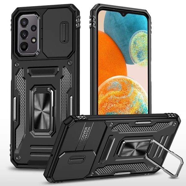 Ударостійкий чохол для Samsung Galaxy A13 4G / A04s Чорний Camshield Army Ring