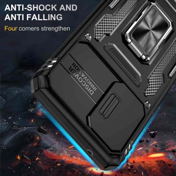 Ударостійкий чохол для Samsung Galaxy A13 4G / A04s Чорний Camshield Army Ring - Зображення 3