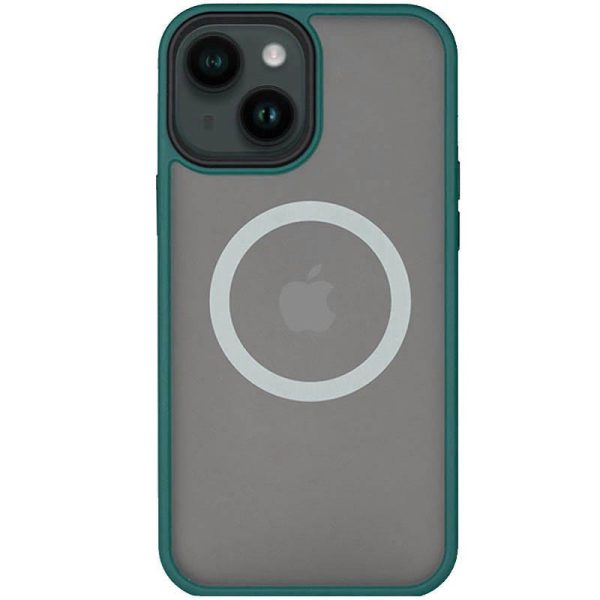Чохол для iPhone 13 Зелений Metal Buttons with MagSafe