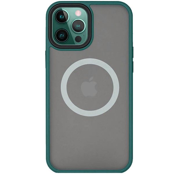 Чохол для iPhone 13 Pro Зелений Metal Buttons with MagSafe