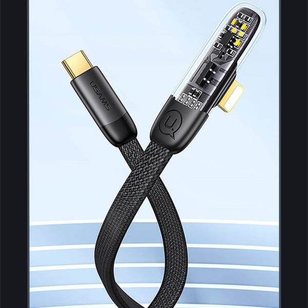 Дата кабель USAMS US-SJ586 Type-C to Lightning PD 20W Right-angle (2m) - Зображення 5