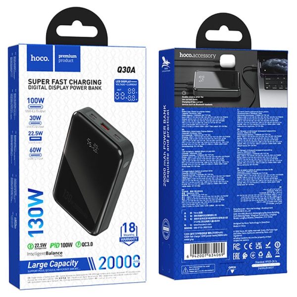 Павербанк Power Bank Hoco Q30A Fast charge 130W 20000 mAh - Зображення 6