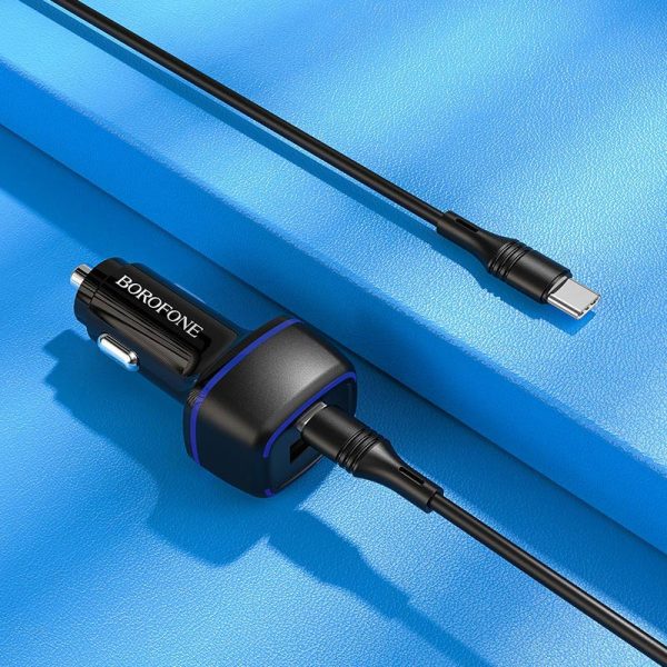 АЗП Borofone BZ14A PD20W+QC3.0 (1Type-C/1USB/3A) + Type-C to Type-C - Зображення 4