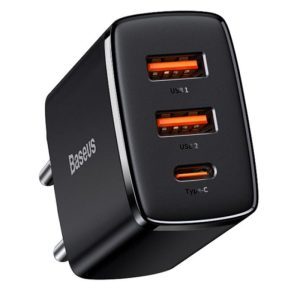 Зарядний пристрій Baseus Compact Quick Charger 30W QC+ PD (1Type-C + 2USB) (CCXJ-E)