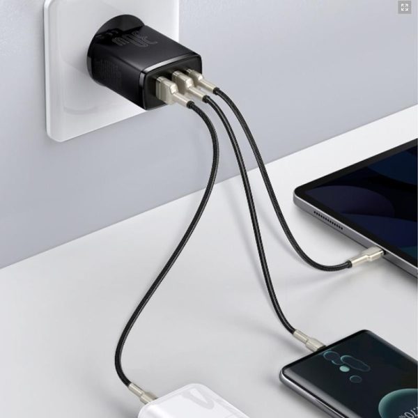Зарядний пристрій Baseus Compact Quick Charger 30W QC+ PD (1Type-C + 2USB) (CCXJ-E) - Зображення 4