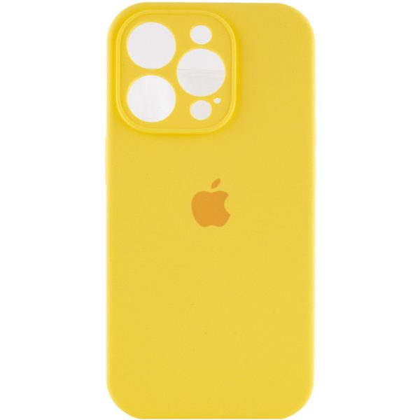 Чохол для iPhone 14 Pro Жовтий Silicone Case Full Camera Protective