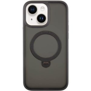 Чохол для iPhone 15 Чорний Metal Buttons with MagSafe Colorful HQ Ring