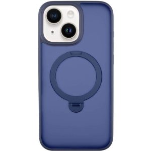 Чохол для iPhone 15 Синій Metal Buttons with MagSafe Colorful HQ Ring