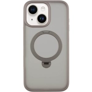 Чохол для iPhone 15 Сірий Metal Buttons with MagSafe Colorful HQ Ring