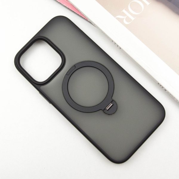 Чохол для iPhone 15 Pro Max Чорний Metal Buttons with MagSafe Colorful HQ Ring - Зображення 2