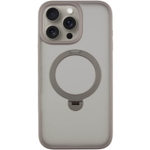 Чохол для iPhone 15 Pro Max Сірий Metal Buttons with MagSafe Colorful HQ Ring