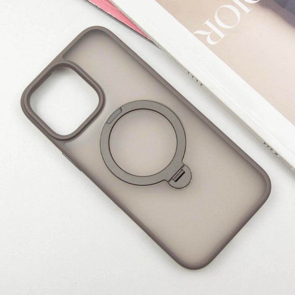 Чохол для iPhone 15 Pro Max Сірий Metal Buttons with MagSafe Colorful HQ Ring - Зображення 2