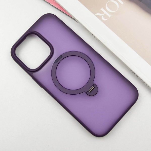 Чохол для iPhone 15 Pro Max Фіолетовий Metal Buttons with MagSafe Colorful HQ Ring - Зображення 2