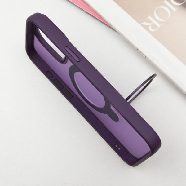 Чохол для iPhone 15 Pro Max Фіолетовий Metal Buttons with MagSafe Colorful HQ Ring - Зображення 4