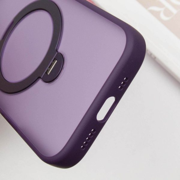 Чохол для iPhone 15 Pro Max Фіолетовий Metal Buttons with MagSafe Colorful HQ Ring - Зображення 6