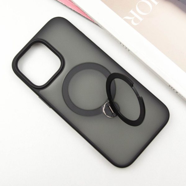 Чохол для iPhone 14 Pro Max Чорний Metal Buttons with MagSafe Colorful HQ Ring - Зображення 3