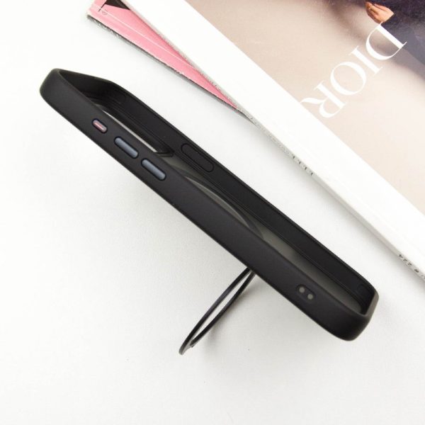 Чохол для iPhone 14 Pro Max Чорний Metal Buttons with MagSafe Colorful HQ Ring - Зображення 5