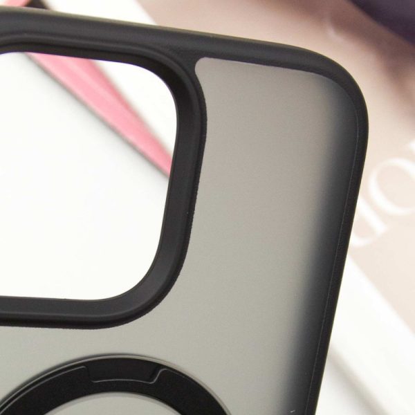 Чохол для iPhone 14 Pro Max Чорний Metal Buttons with MagSafe Colorful HQ Ring - Зображення 7