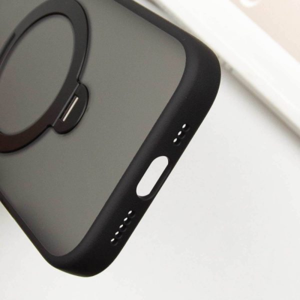 Чохол для iPhone 14 Pro Max Чорний Metal Buttons with MagSafe Colorful HQ Ring - Зображення 8