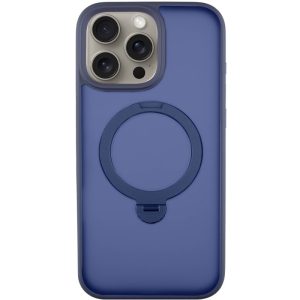 Чохол для iPhone 14 Pro Max Синій Metal Buttons with MagSafe Colorful HQ Ring
