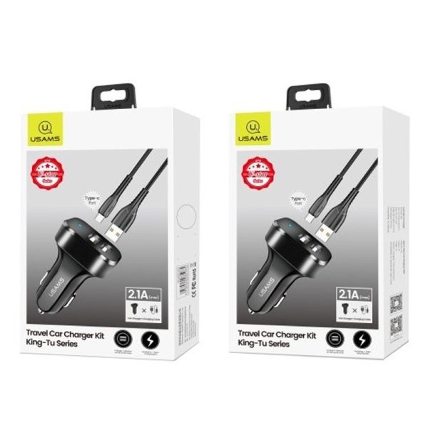 АЗП Usams C13 2.1A Dual USB + U35 Lightning cable (1m) - Зображення 4