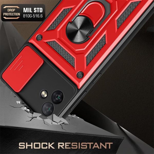 Ударостійкий чохол для Samsung Galaxy A04 Червоний Camshield Serge Ring - Зображення 2