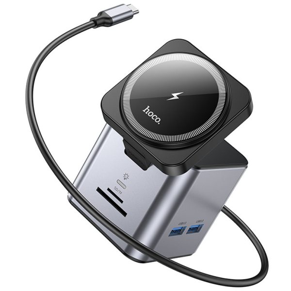 Перехідник HUB Hoco HB49 Effortless 9in1 100W з БЗП - Зображення 4
