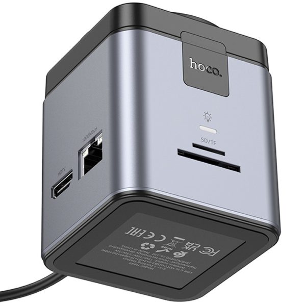 Перехідник HUB Hoco HB49 Effortless 9in1 100W з БЗП - Зображення 7