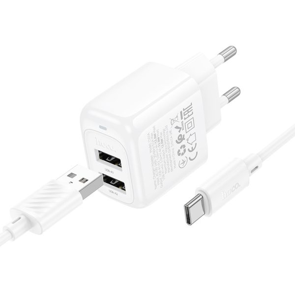 Зарядний пристрій Hoco CS51A Surplus (2USB-A) + Type-C - Зображення 2