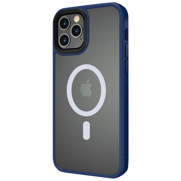 Чохол для iPhone 12 Pro Max Синій Metal Buttons with MagSafe - Зображення 2
