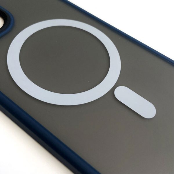 Чохол для iPhone 12 Pro Max Синій Metal Buttons with MagSafe - Зображення 3