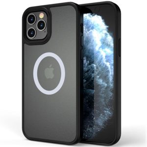 Чохол для iPhone 12 Pro Max Чорний Metal Buttons with MagSafe