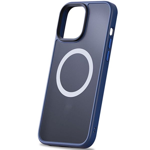 Чохол для iPhone 13 Синій Metal Buttons with MagSafe - Зображення 4