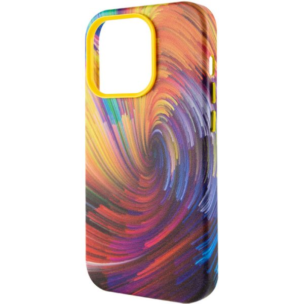 Шкіряний чохол для Apple iPhone 13 Pro Помаранчевий Colour Splash with MagSafe - Зображення 3
