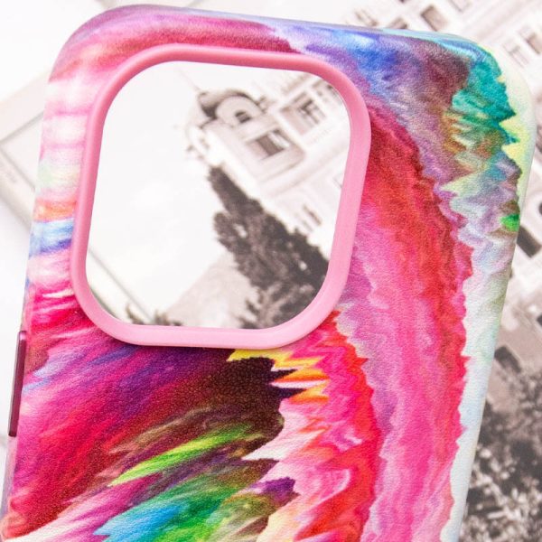 Шкіряний чохол для Apple iPhone 13 Pro Рожевий Colour Splash with MagSafe - Зображення 6