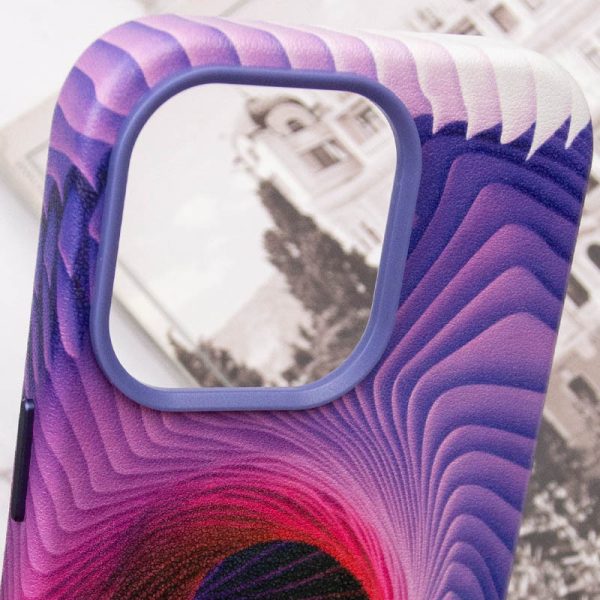 Шкіряний чохол для Apple iPhone 13 Pro Фіолетовий Colour Splash with MagSafe - Зображення 6