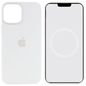 Чохол для iPhone 12 Pro Max Білий Silicone case full with Magsafe and Animation